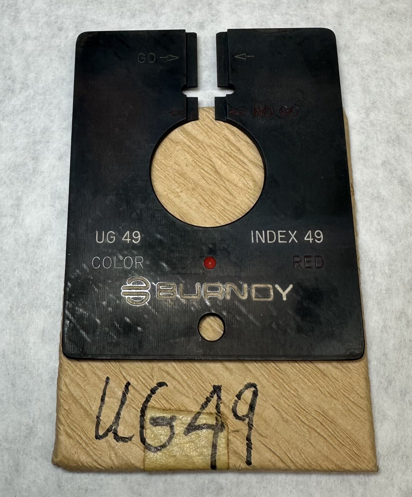 NEW BURNDY UG49 GO/NO GO Gauge, Index 49, Color Red