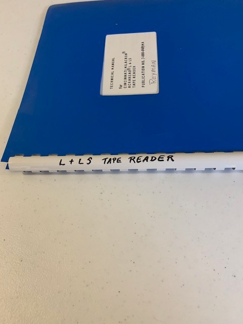 Cincinnati Milacron Technical Manual for Acraread L & LS Tape Reader