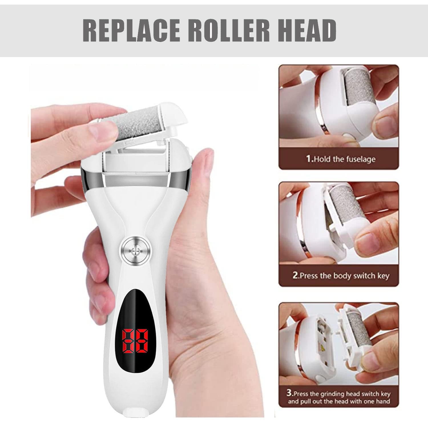 6 Pack Same Rough Replacement Coarse Roller Head 1 Count (Pack of 6), Grey