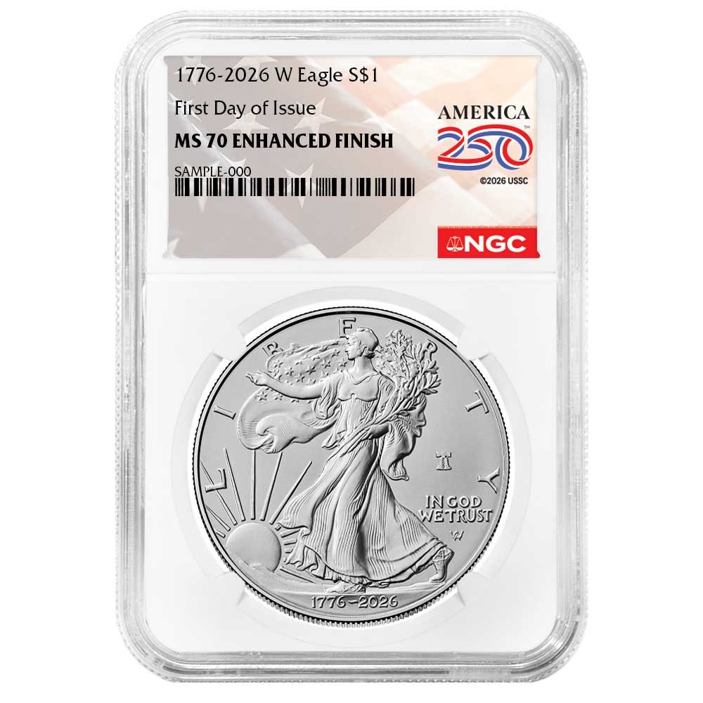 Presale – 2026-W $1 1-oz Enhanced Uncirculated American Silver Eagle NGC MS70