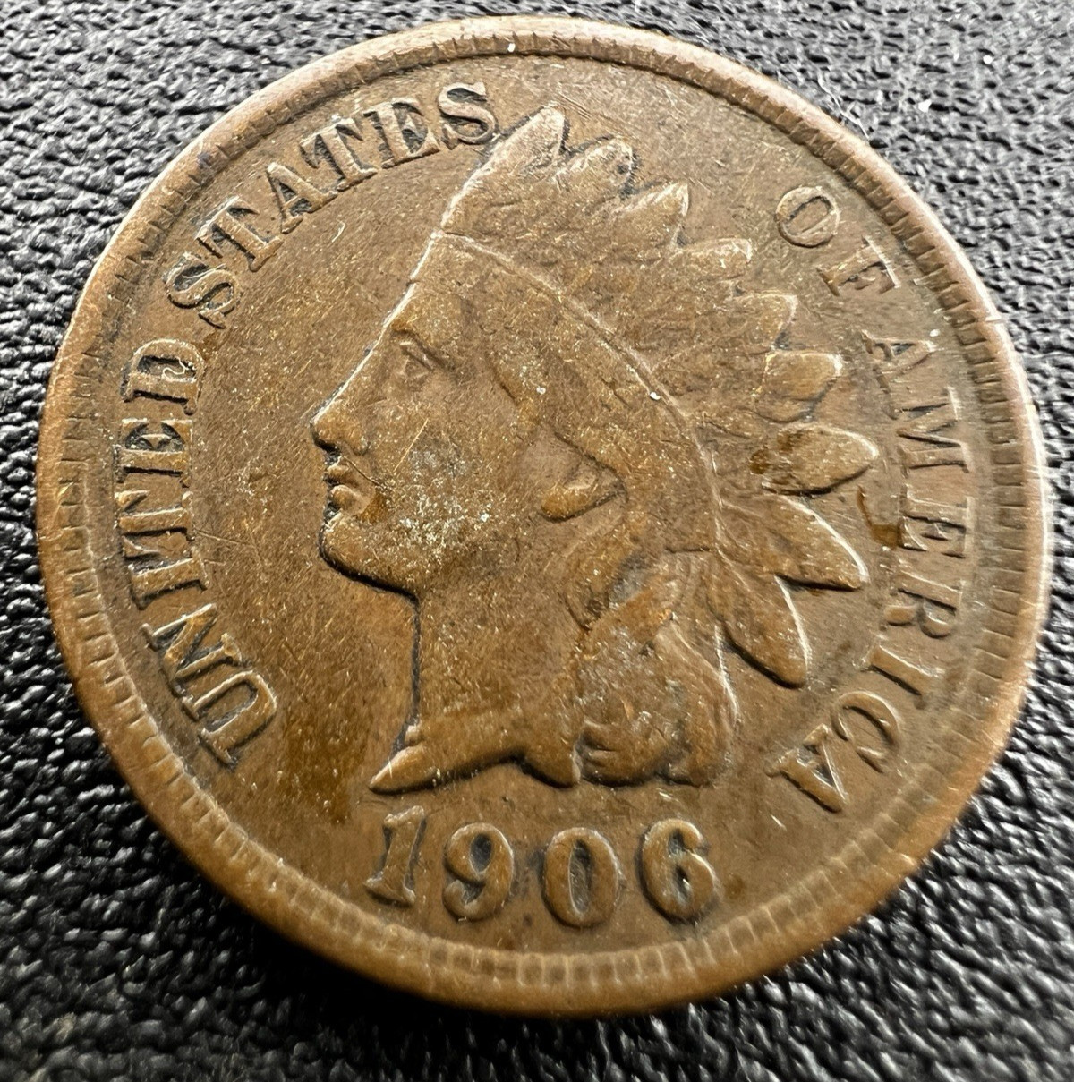 Indian Head One Cent Coin  1906 Fine