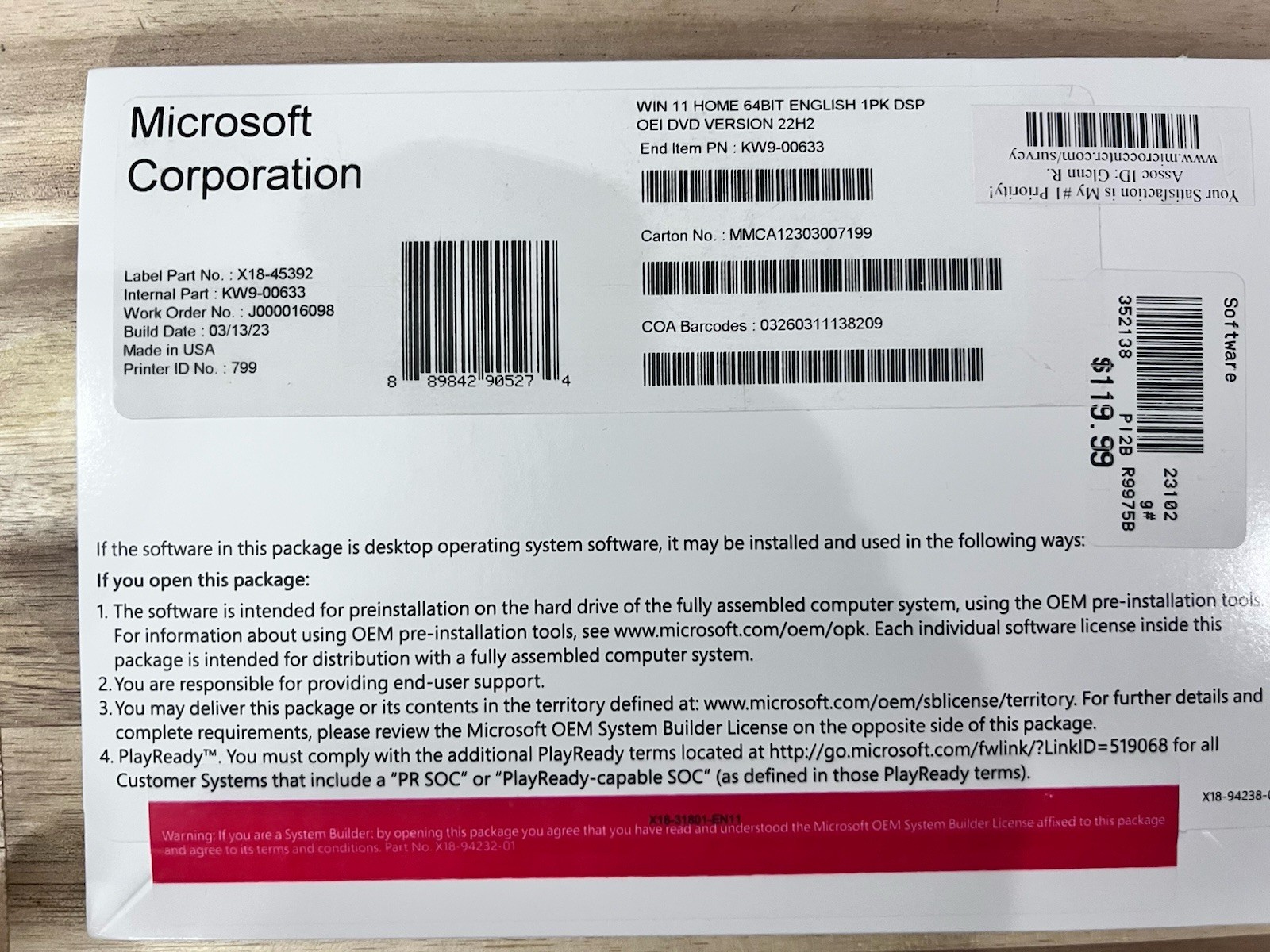 Windows 11 Home 64 Bit (Standard License)
