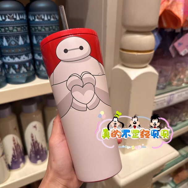 Genuine  HongKong Disney 2025 Baymax Big Hero 6 Cute Cartoon Straw Cup New