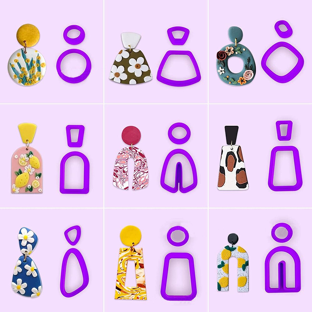 18 Pieces Polymer Clay Cutters Earring Making Supplies Crafts Clay Cutting Tool