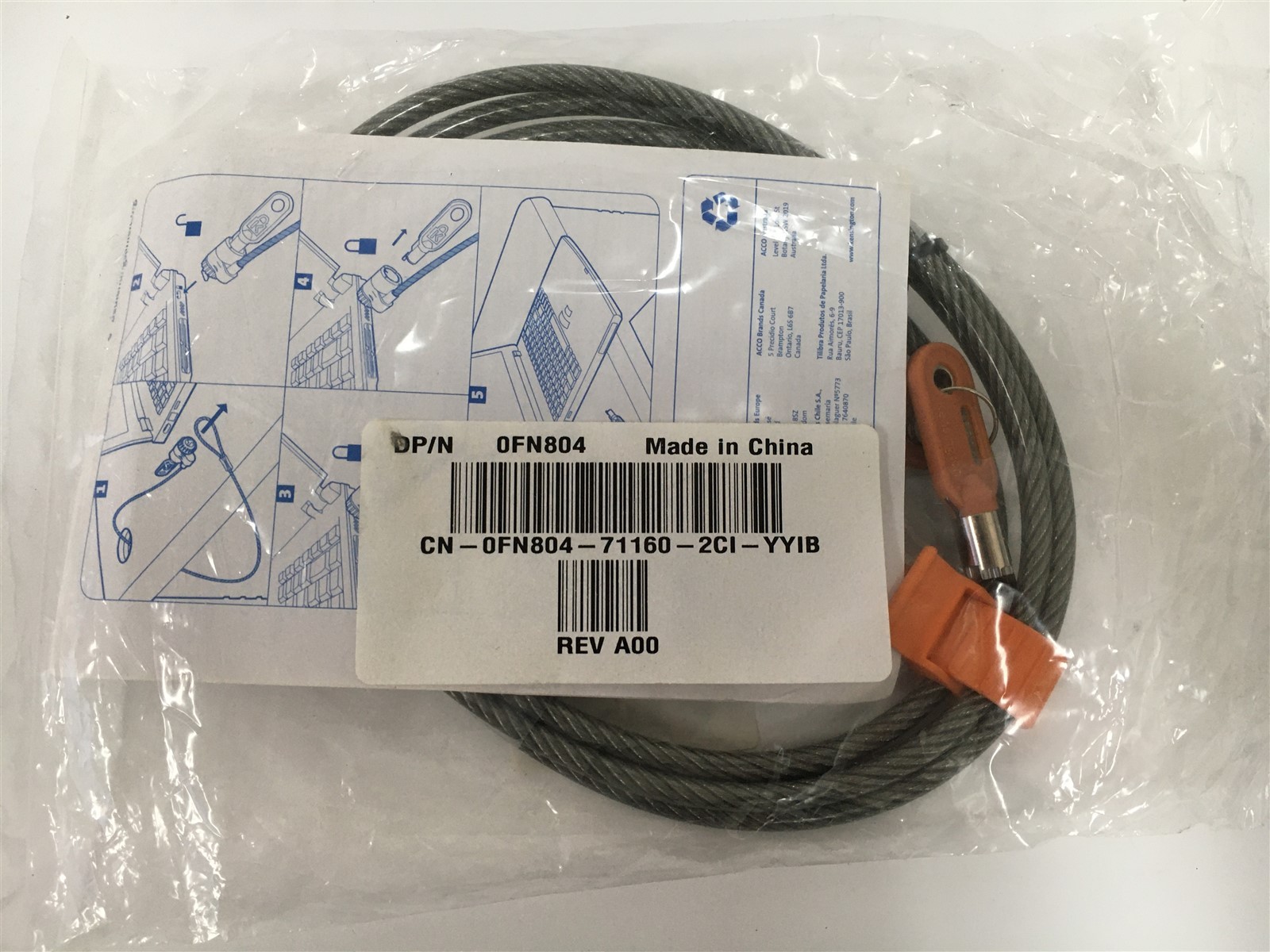 Kensington K64186FM MicroSaver Notebook Master Keyed Lock Security Cable - NEW