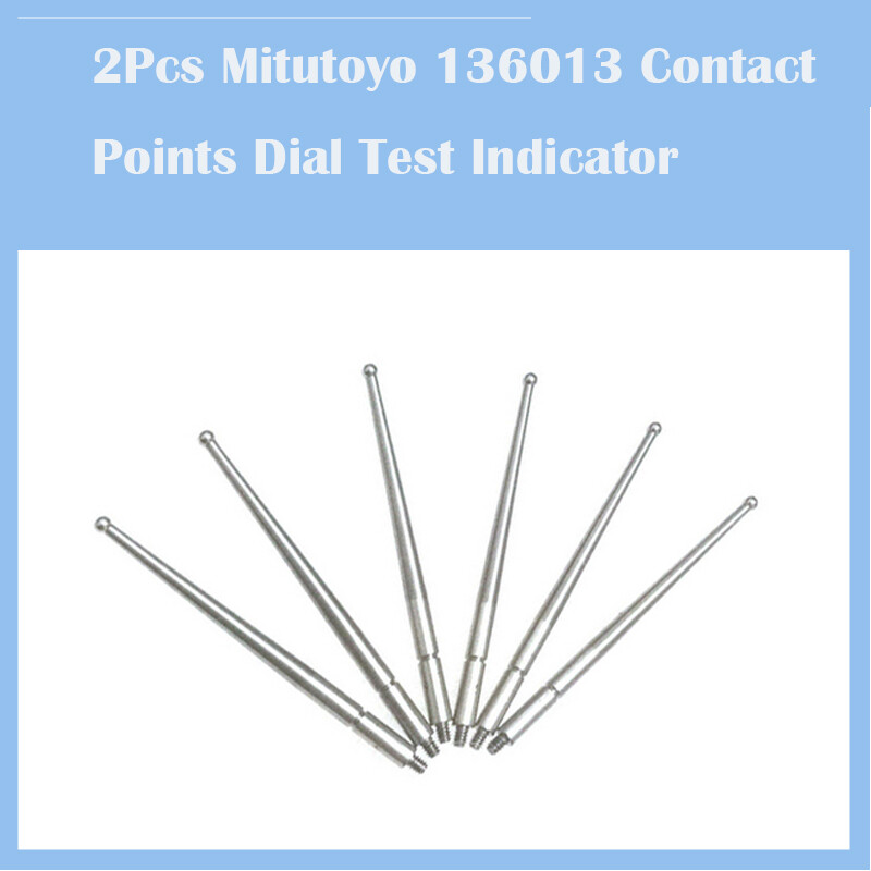 2Pcs Mitutoyo 136013 Contact Points Dial Test Indicator Carbide Ball L 44.5mm