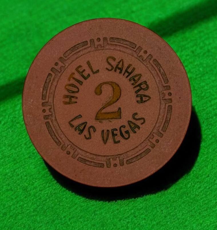 HOTEL SAHARA CASINO LAS VEGAS #2 ROULETTE CHIP 1950'S