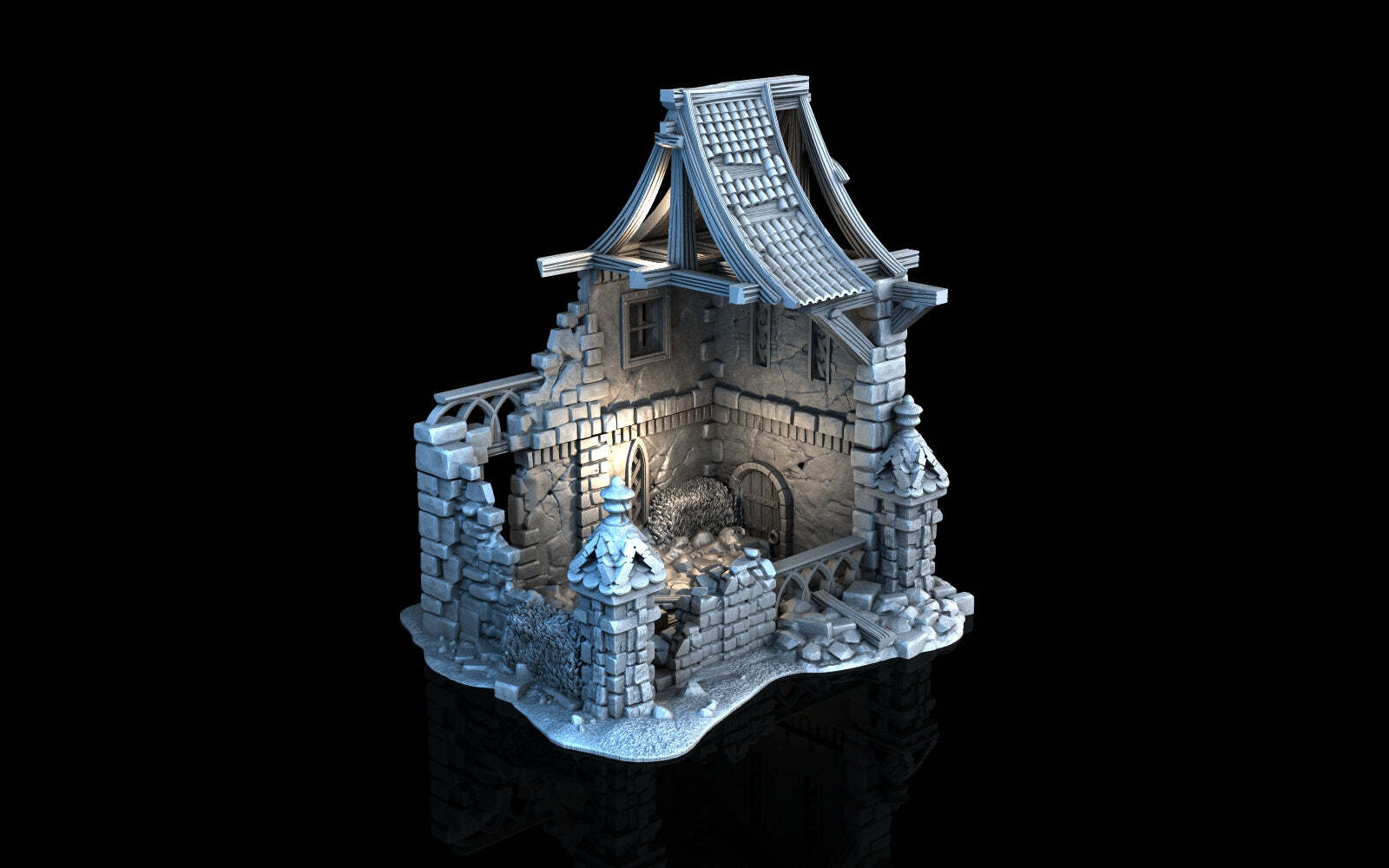 Adrian-3DP4U - House Ruins - 28mm