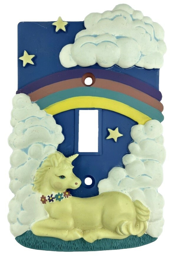 Glow In The Dark Unicorn Kids Light Switch Plate Cover