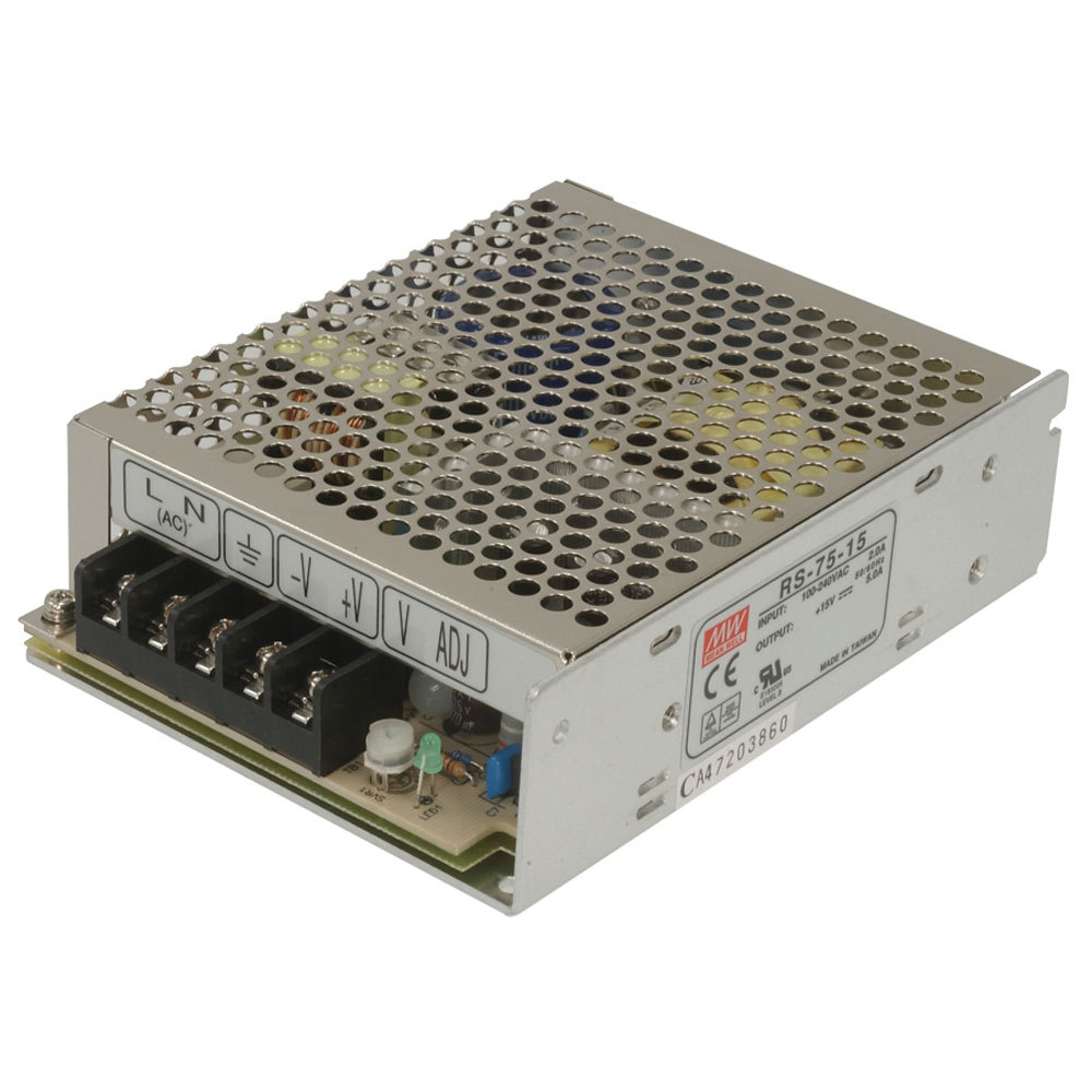 Mean Well RS-75-24 AC to DC Power Supply Single Output 24 Volt 3.2 Amp 76.8 Watt
