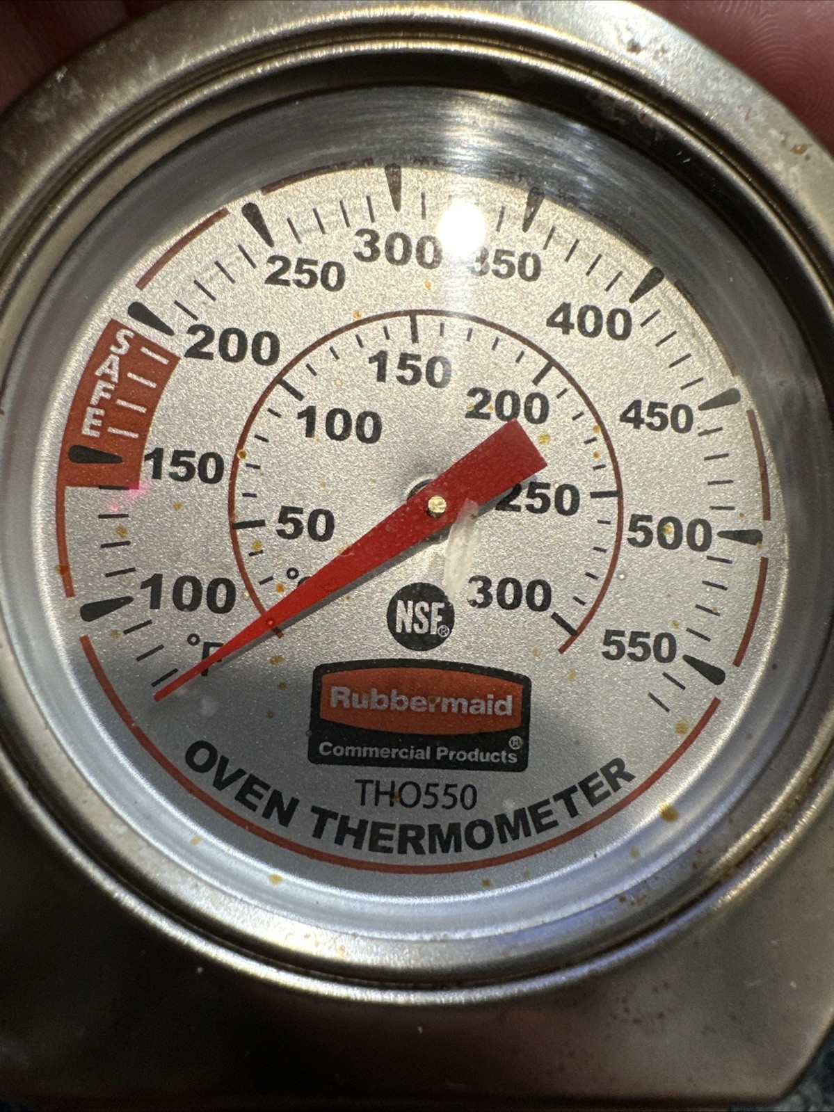 RANGE/OVEN THERMOMETER RUBBERMAID THO550 STAINLESS STEEL HANGS OR STANDS