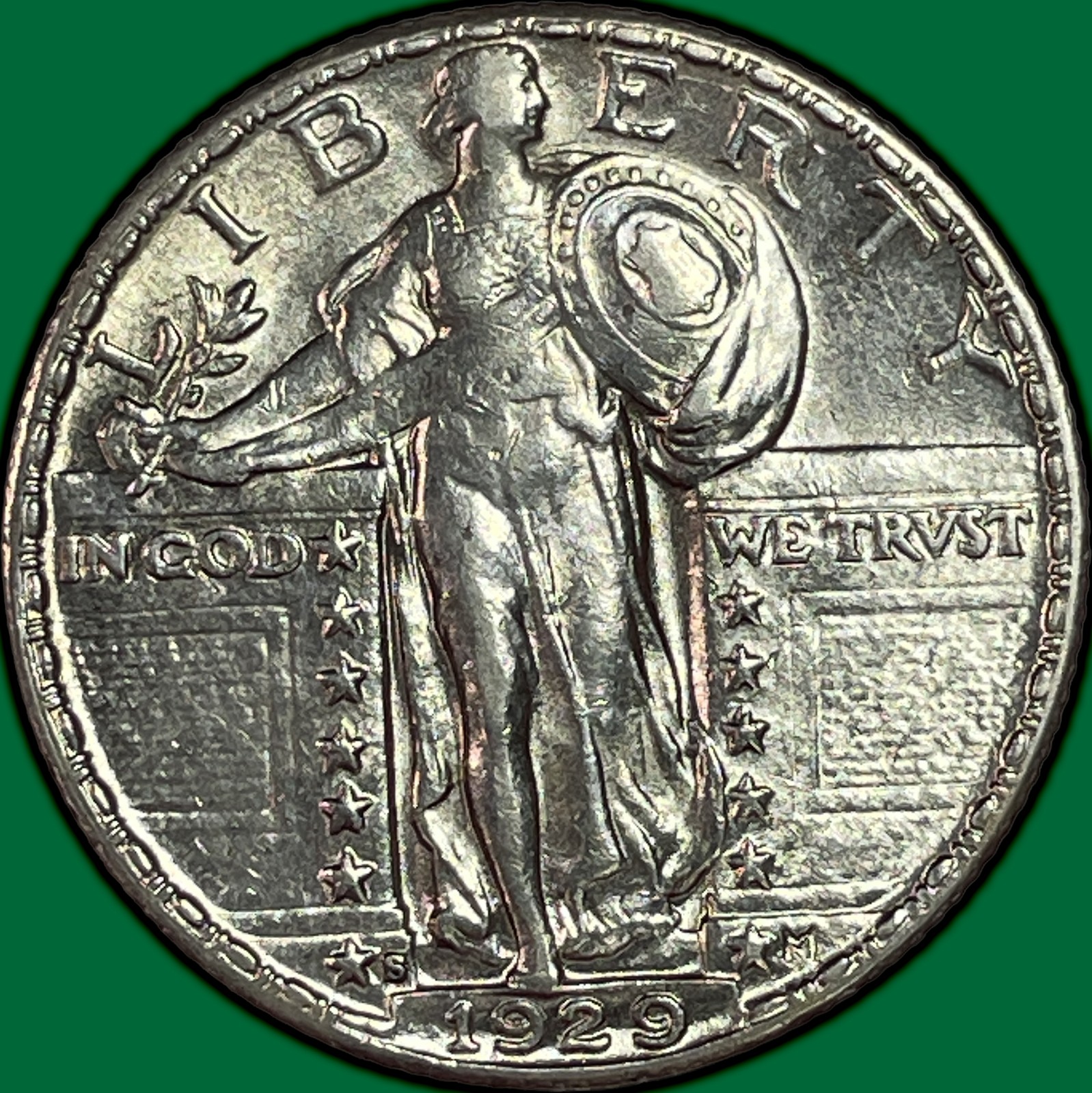 1929-S Standing Liberty Quarter Brilliant Uncirculated BU Coin #43813