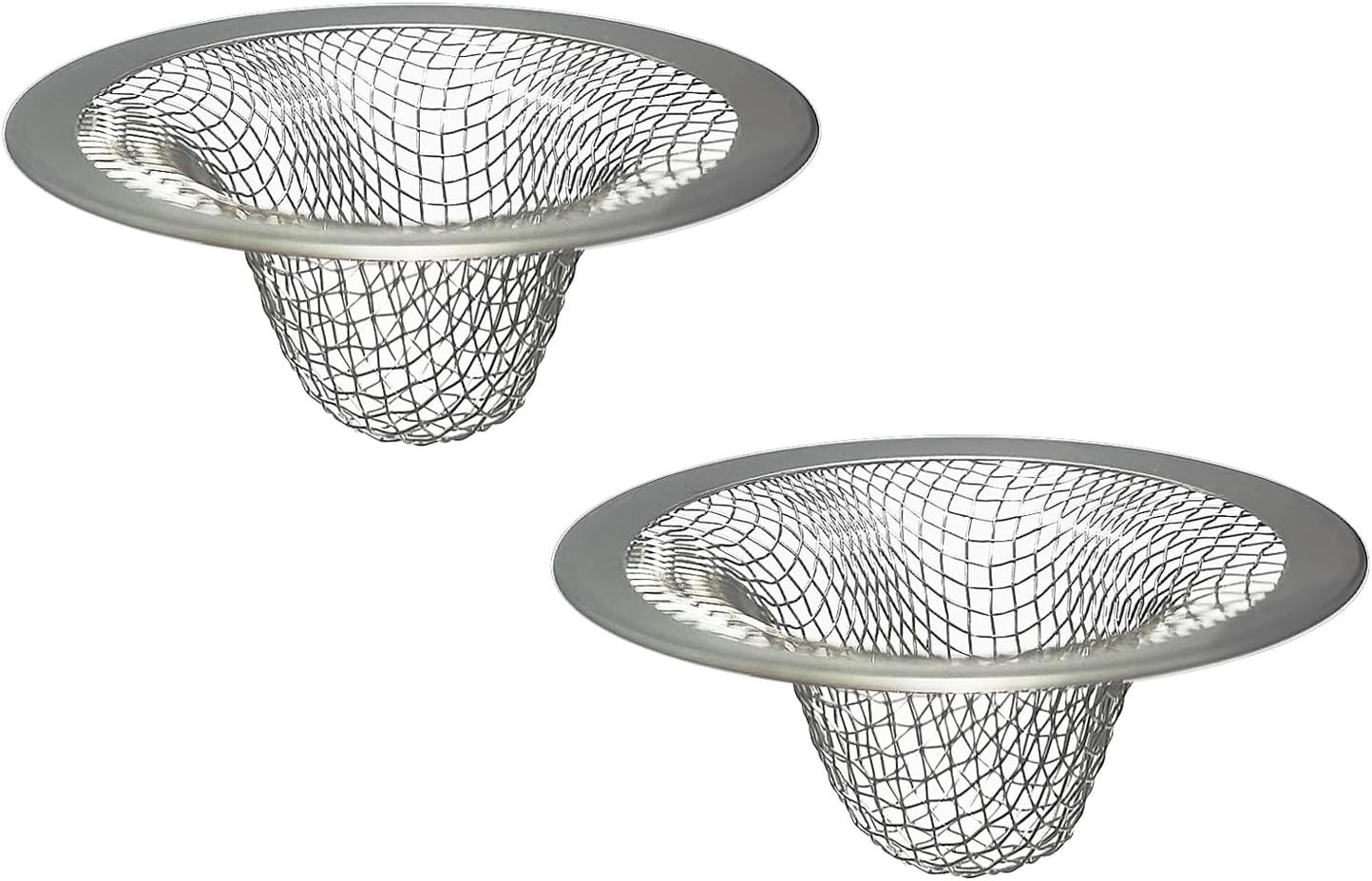 Compact Drain Strainer Baskets - 2-Pack, 1.0 Inch for Laundry and Utility Sinks