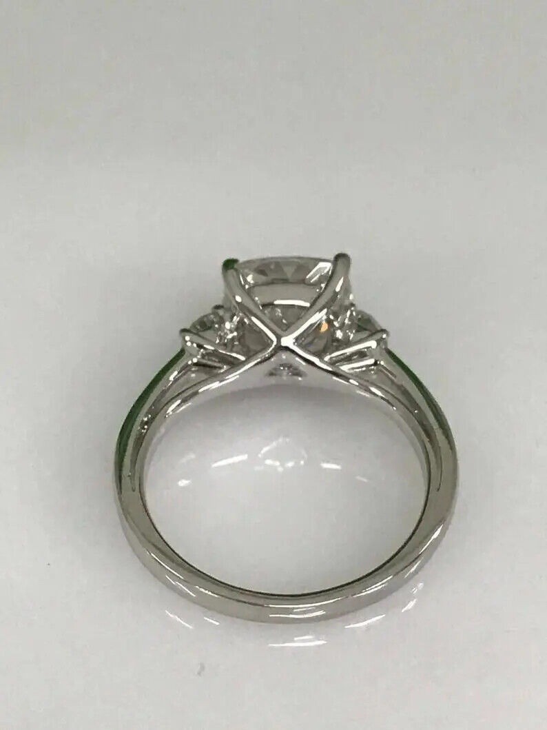 2.30 Ct Cushion Cut Diamond Lab-Created Engagement Ring 925 Sterling Silver