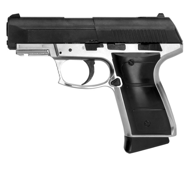 Daisy Powerline 5501 BB Air Pistol, .177 Cal, 430 FPS, CO2, Black and Silver,