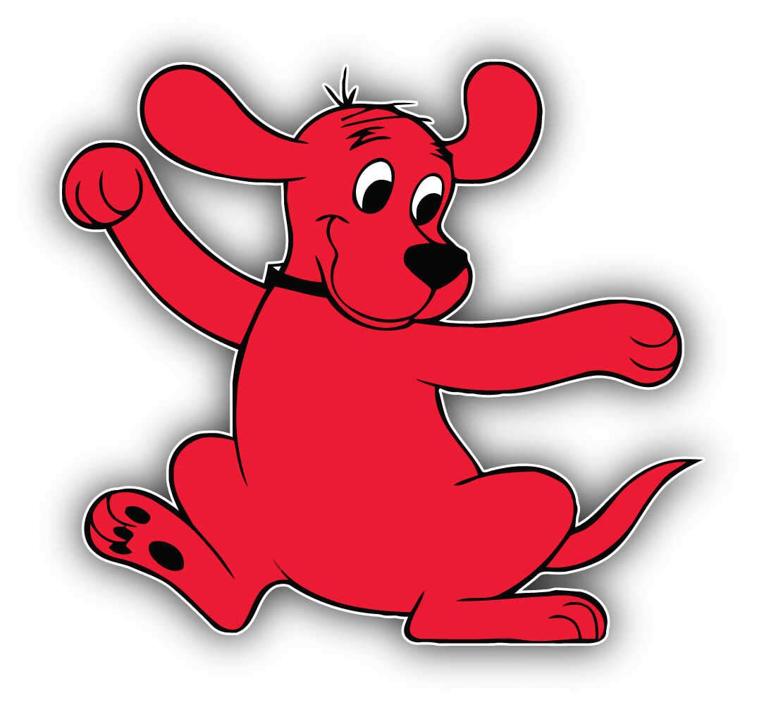 Clifford the Big Red Dog Cartoon Clifford Happy Sticker Bumper Decal - ''SIZES''