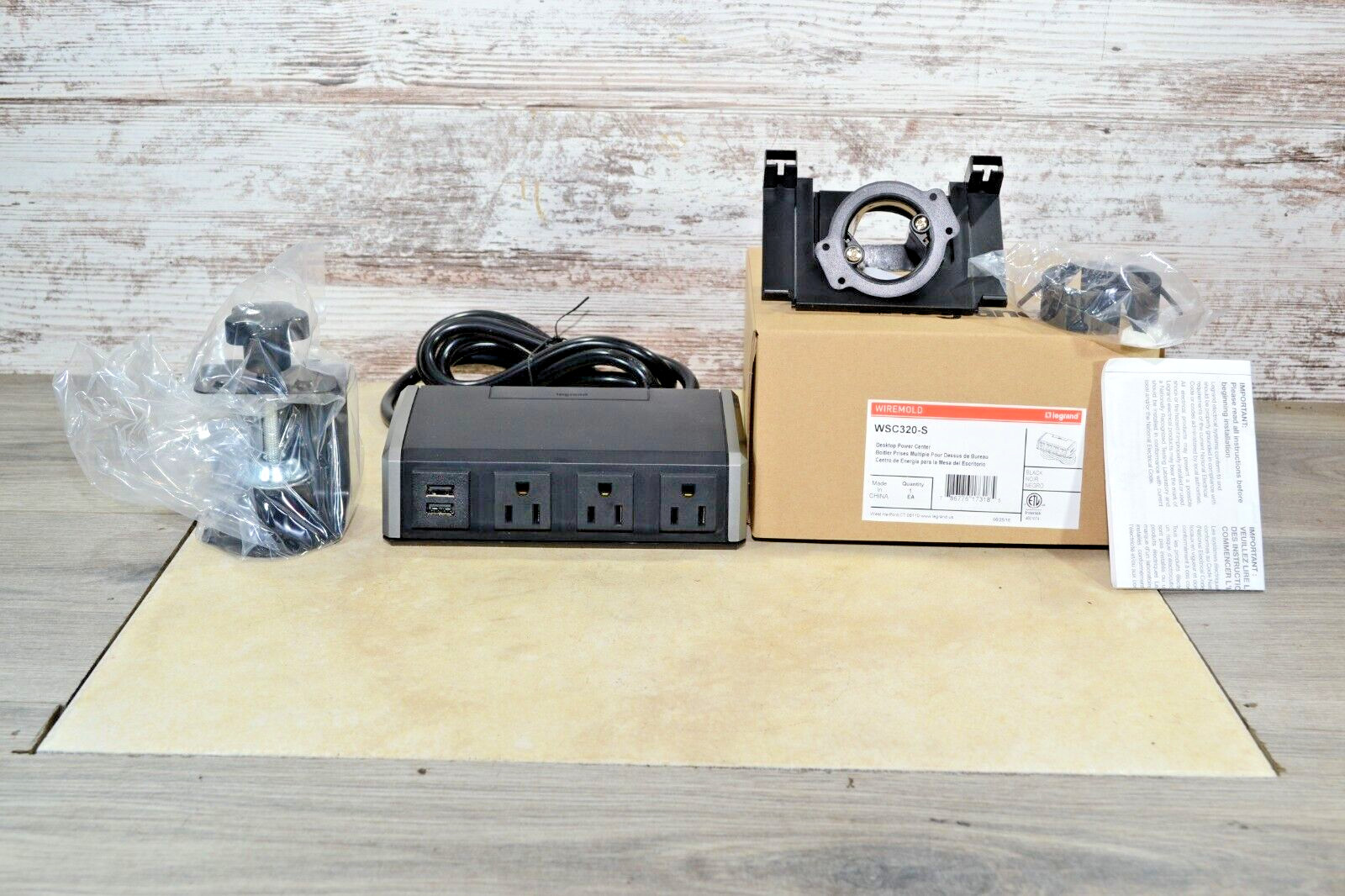 Legrand Wiremold Desktop Power Center - Black, WSC320-S