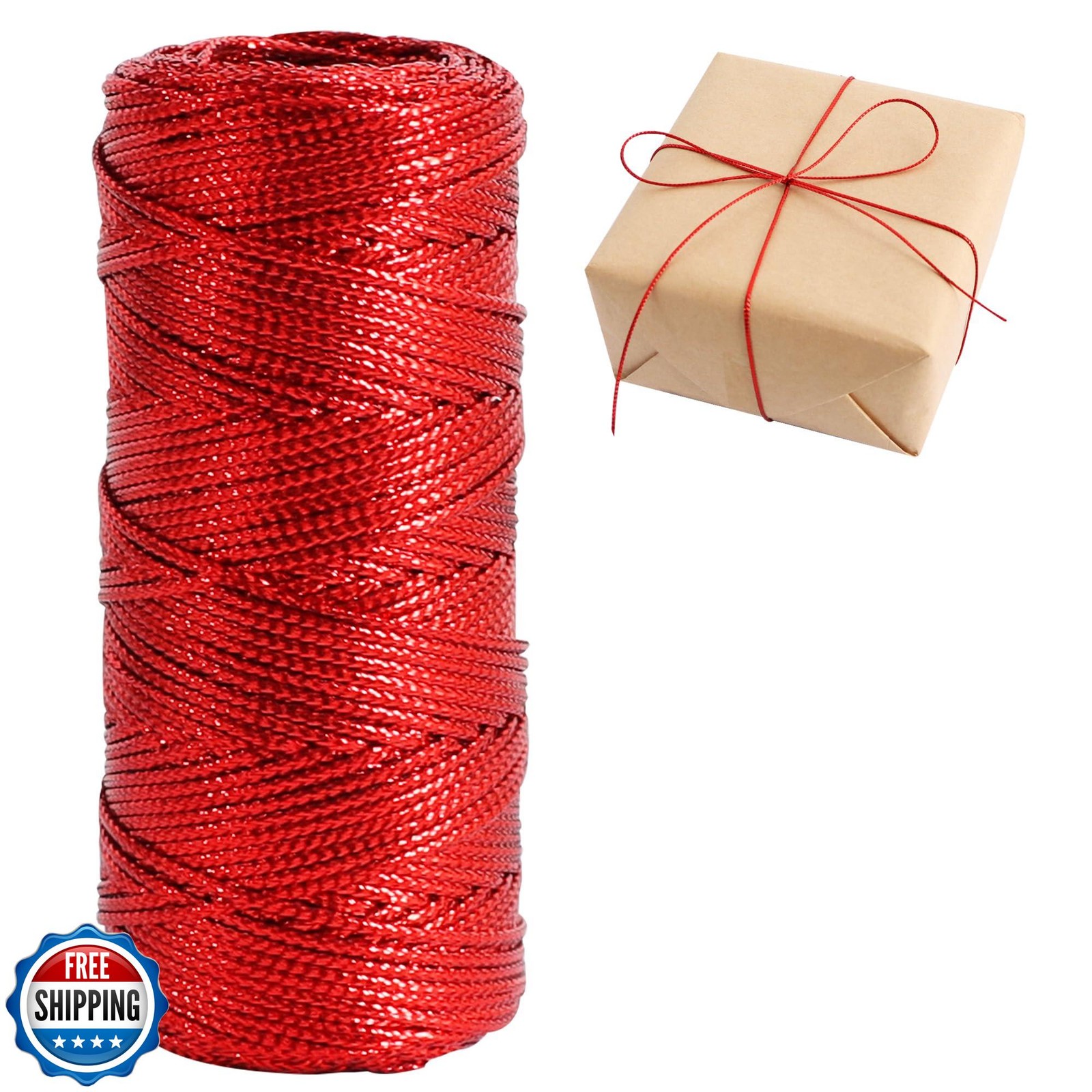 TONIFUL 110 Yards Red Decorative String - Red Twine Cord for Bake