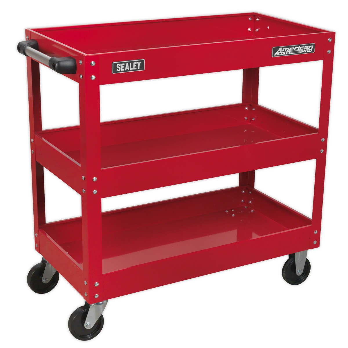 Sealey 3-Level Workshop Trolley With Extra-Large Castors 840 x 405 x 810mm CX108