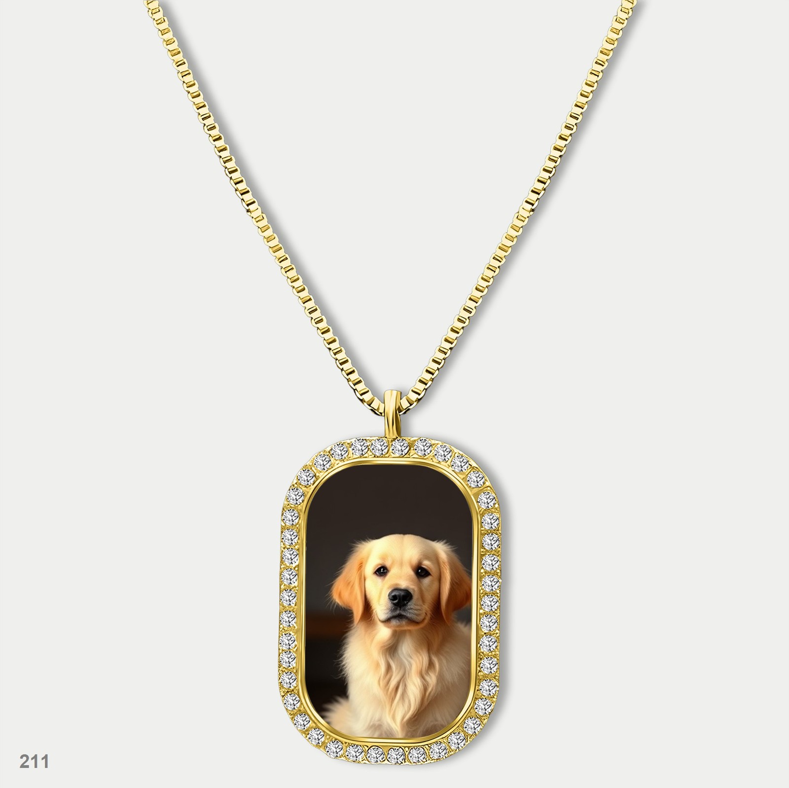 Gorgeous Cute Golden Retriever Dog Fashion Pendant Necklace Chain Photo Dog Tag
