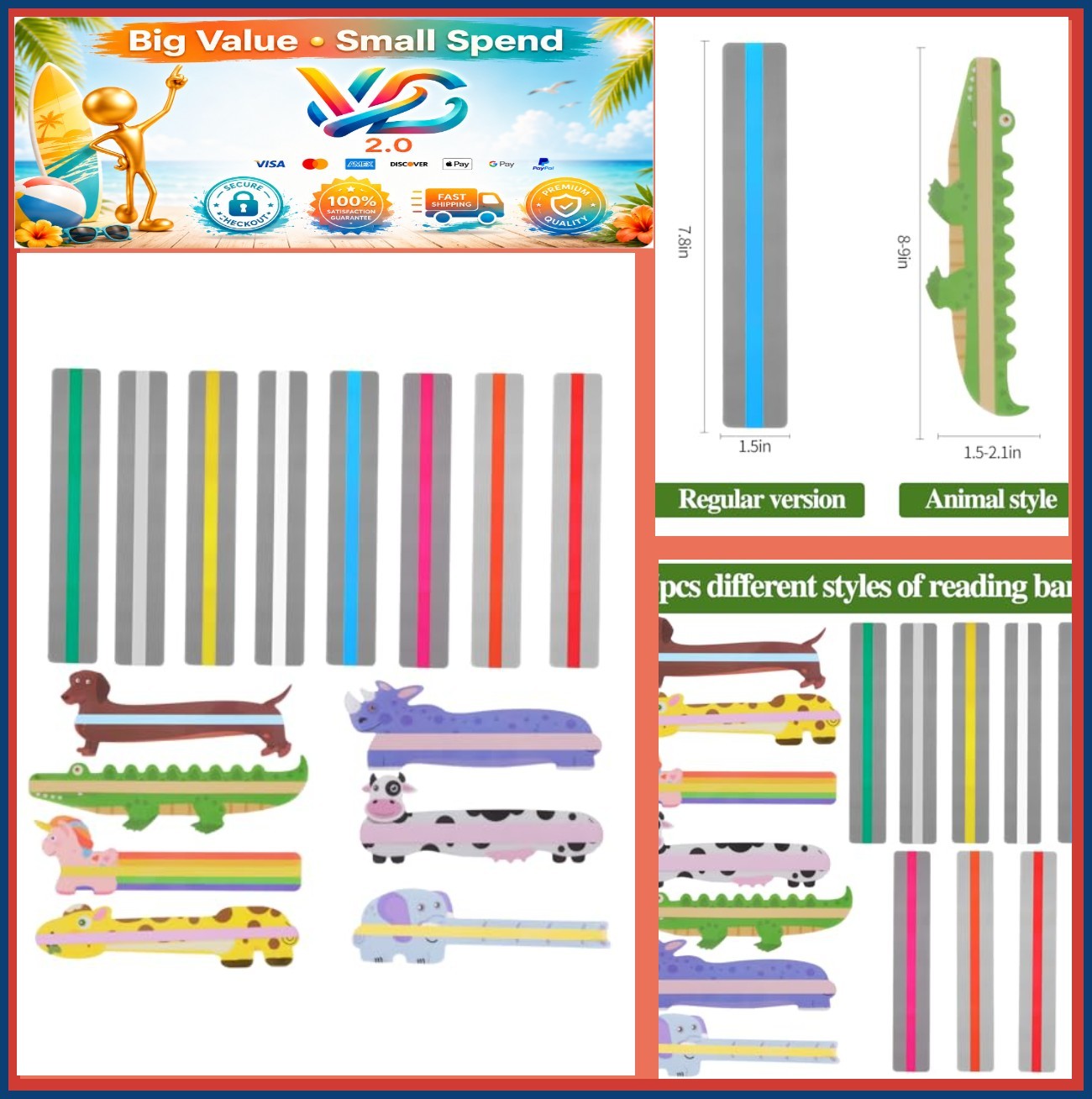 15pcs Dyslexia Reading Tools Highlighting Guided Read Strips for Kids ADHD