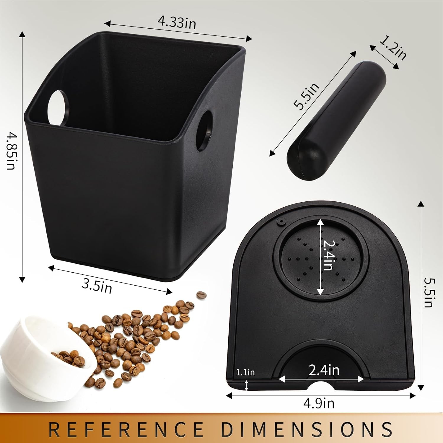 Knock Box Square High Sidewall Design with Tamper Mat