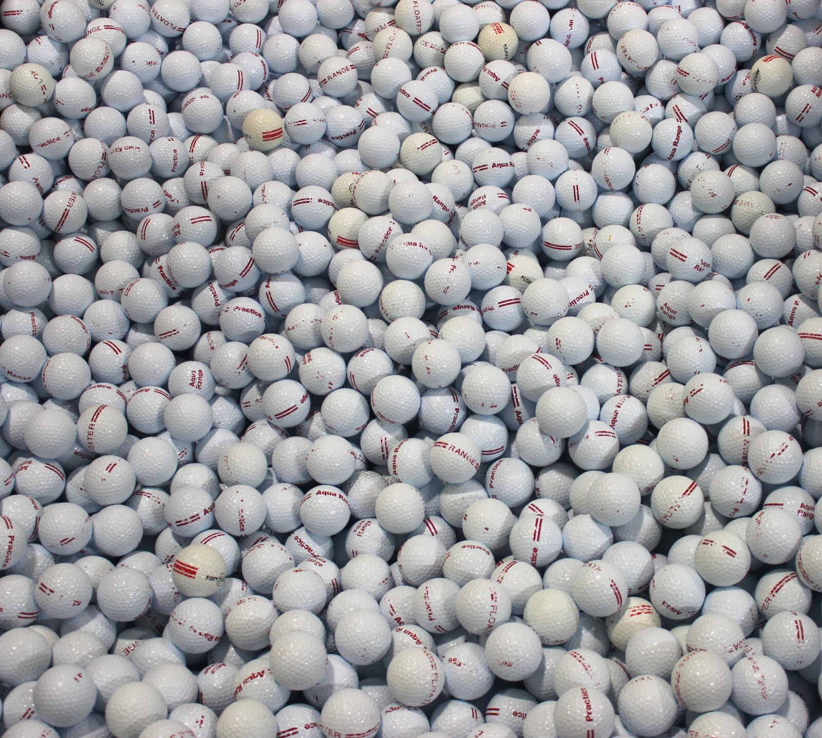 300 White Floating - Limited Flight w/ Red Stripe Range Balls 5A/4A/3A Condition