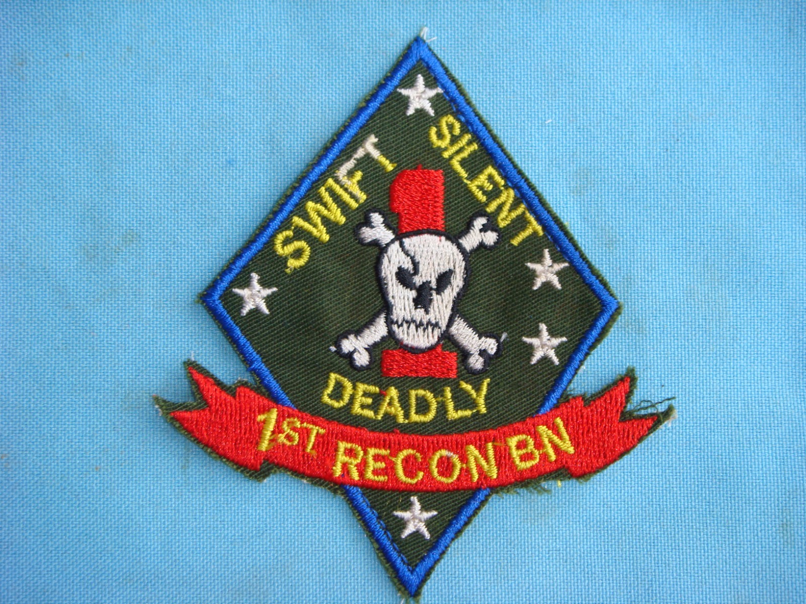 VIETNAM WAR PATCH,USMC 1st RECON BN 1st MARINE DIV.  SWIFT - SILENT- DEADLY