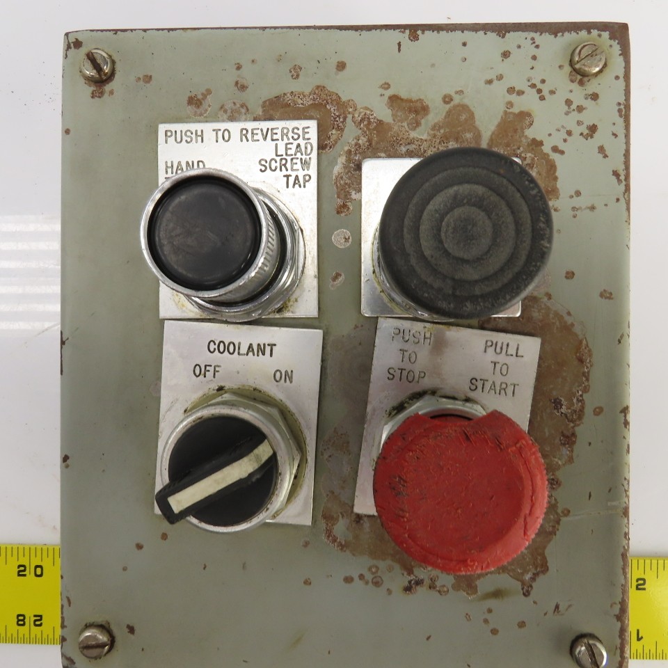 7-1/2" x 6" x 4-1/2" Operator Control Box W/2 Momentary Contact E-Stop & Switch