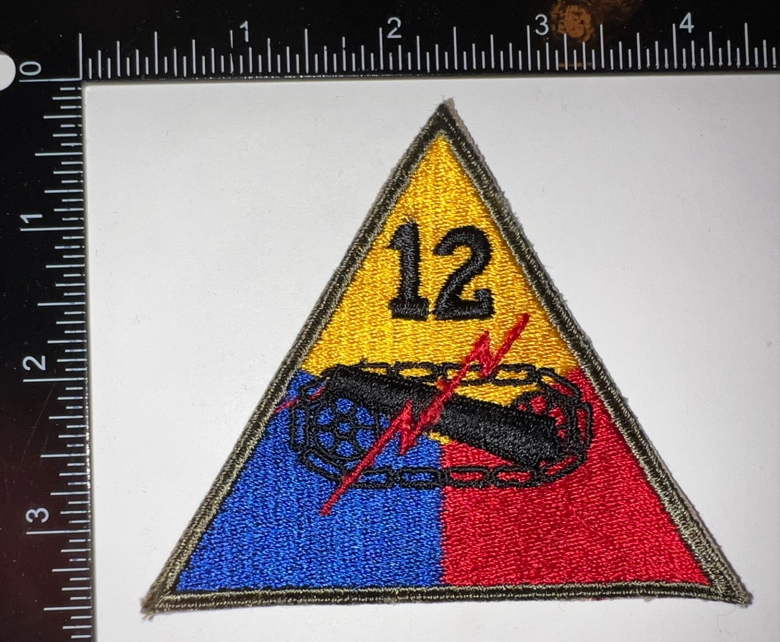 WWII US Army 12th Armored Armor Division Tank Patch