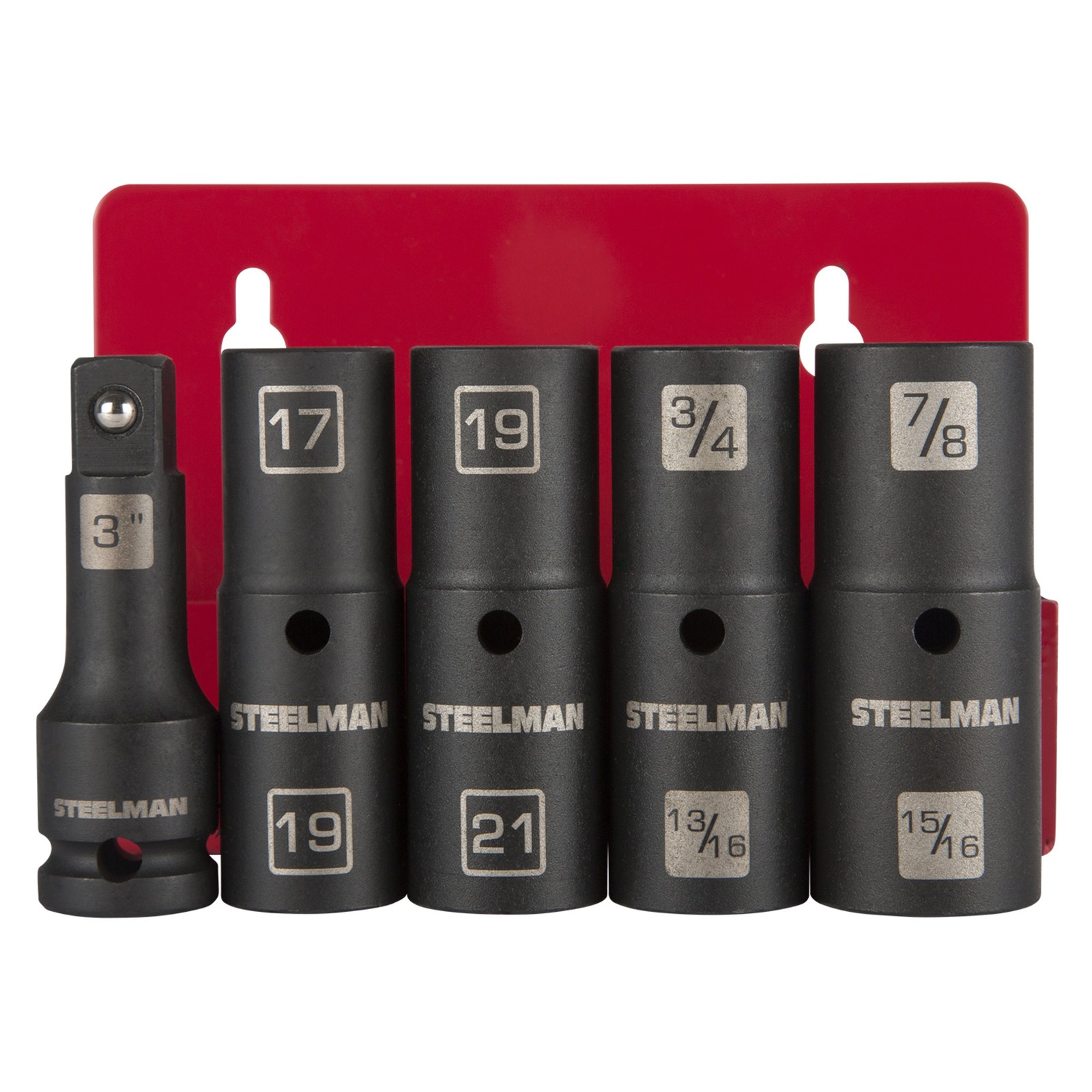 Steelman 5 Piece 1/2 in. Drive 6 Point Thin-Wall Impact Flip Socket 99439