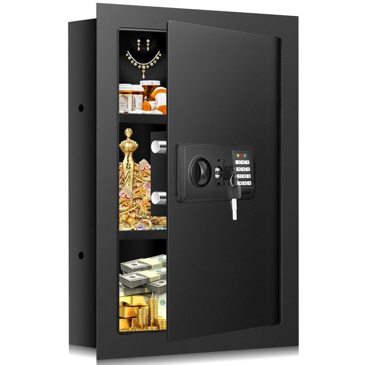 25.6 Tall Wall Safes Between the Studs Fireproof, Combination Lock Hidden Safe w