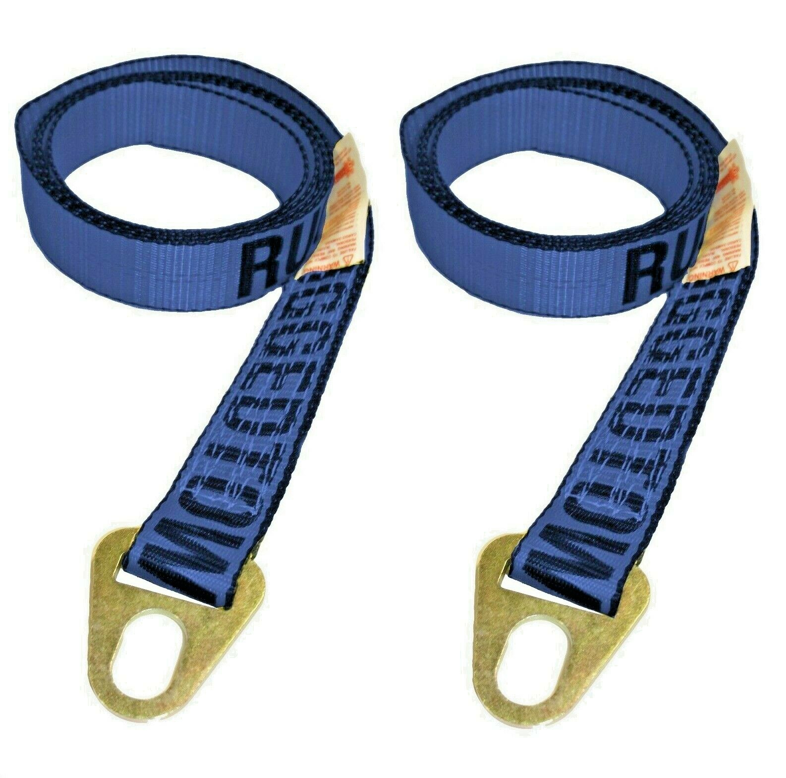 8 ft Keyhole Lasso Straps 2" Wide Chevron Wheel Lift Tie Down (2 Pack) Blue