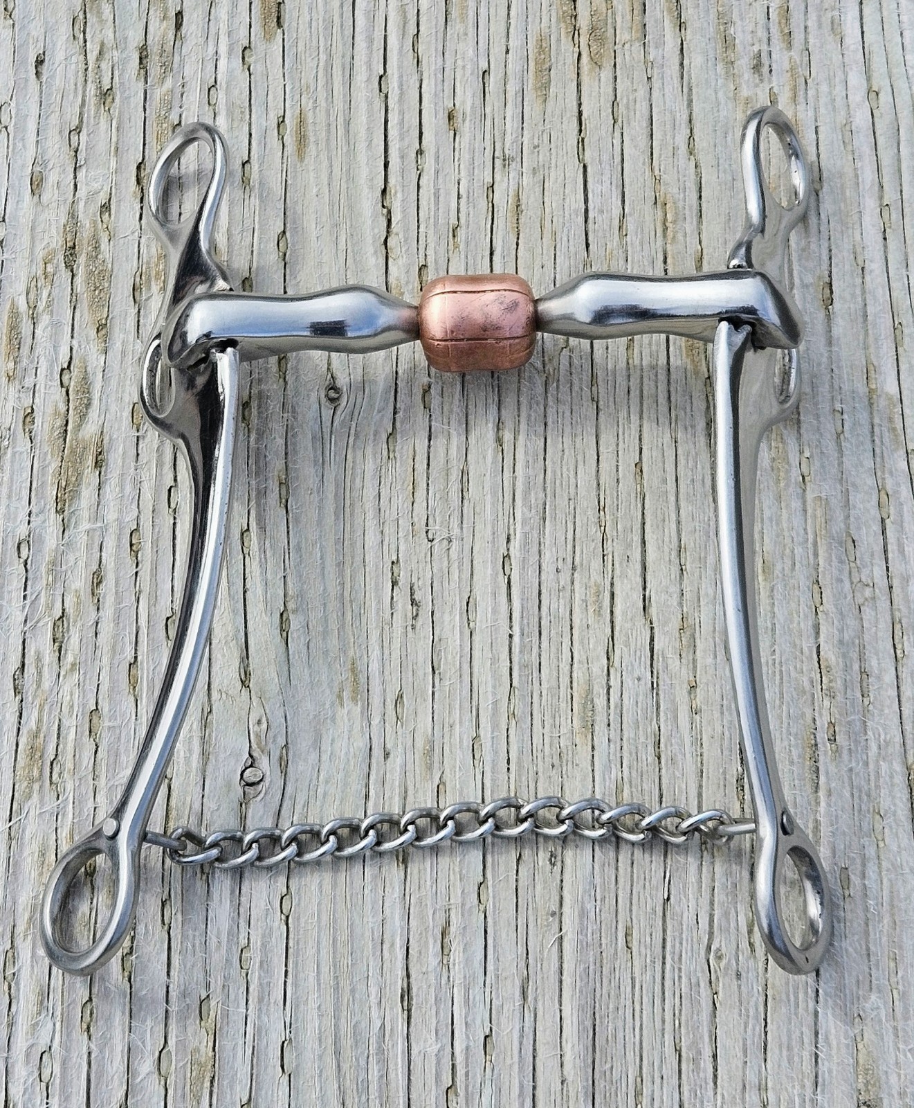 Straight Copper Roller Reining Bit 5 inch