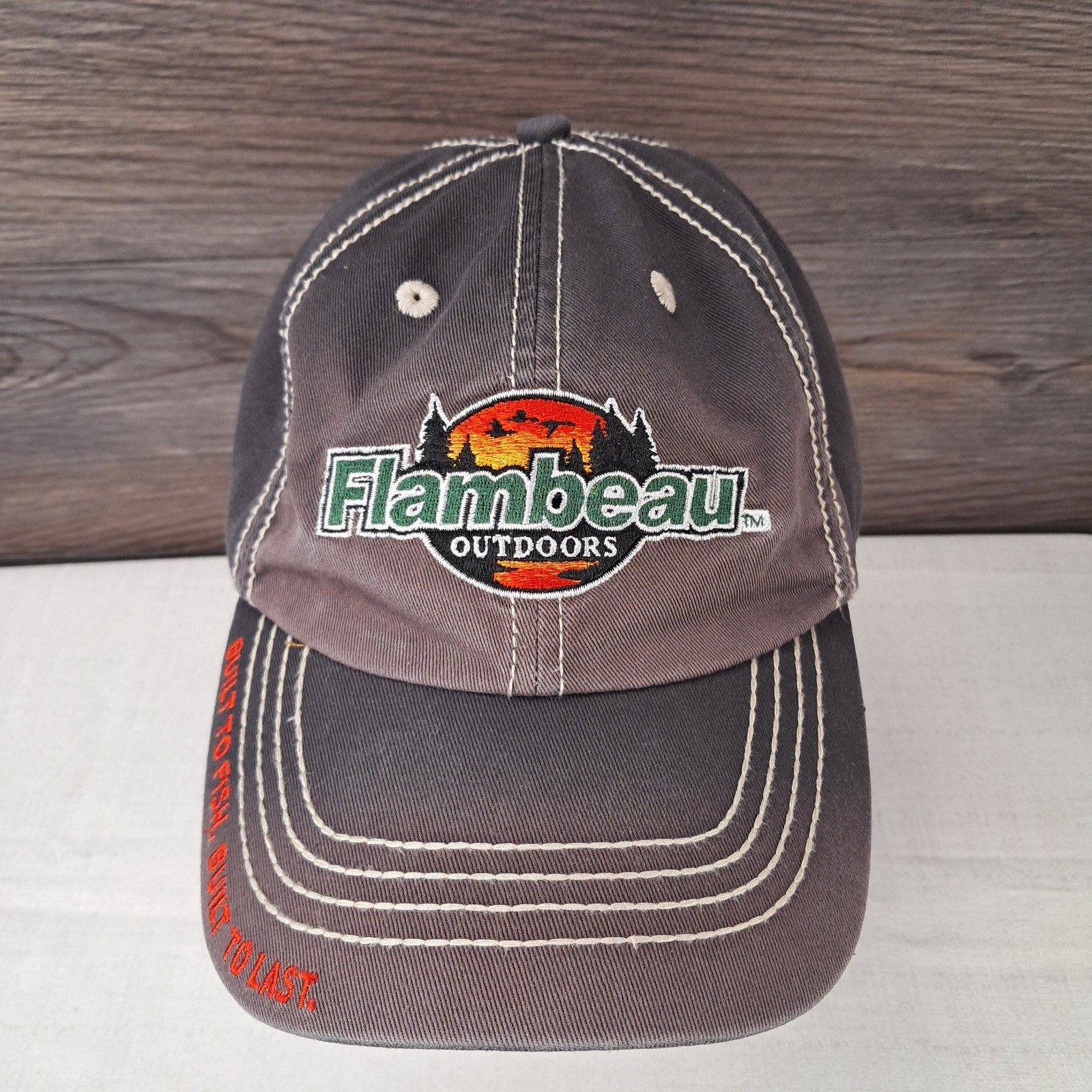 Flambeau Outdoors Strapback Distressed Hat Fishing Cap One Size Adjustable