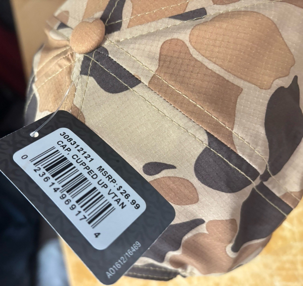 NWT new BROWNING Cupped Up Duck Vtg Tan Brown Camo SnapBack Hat Cap FlexFit 110
