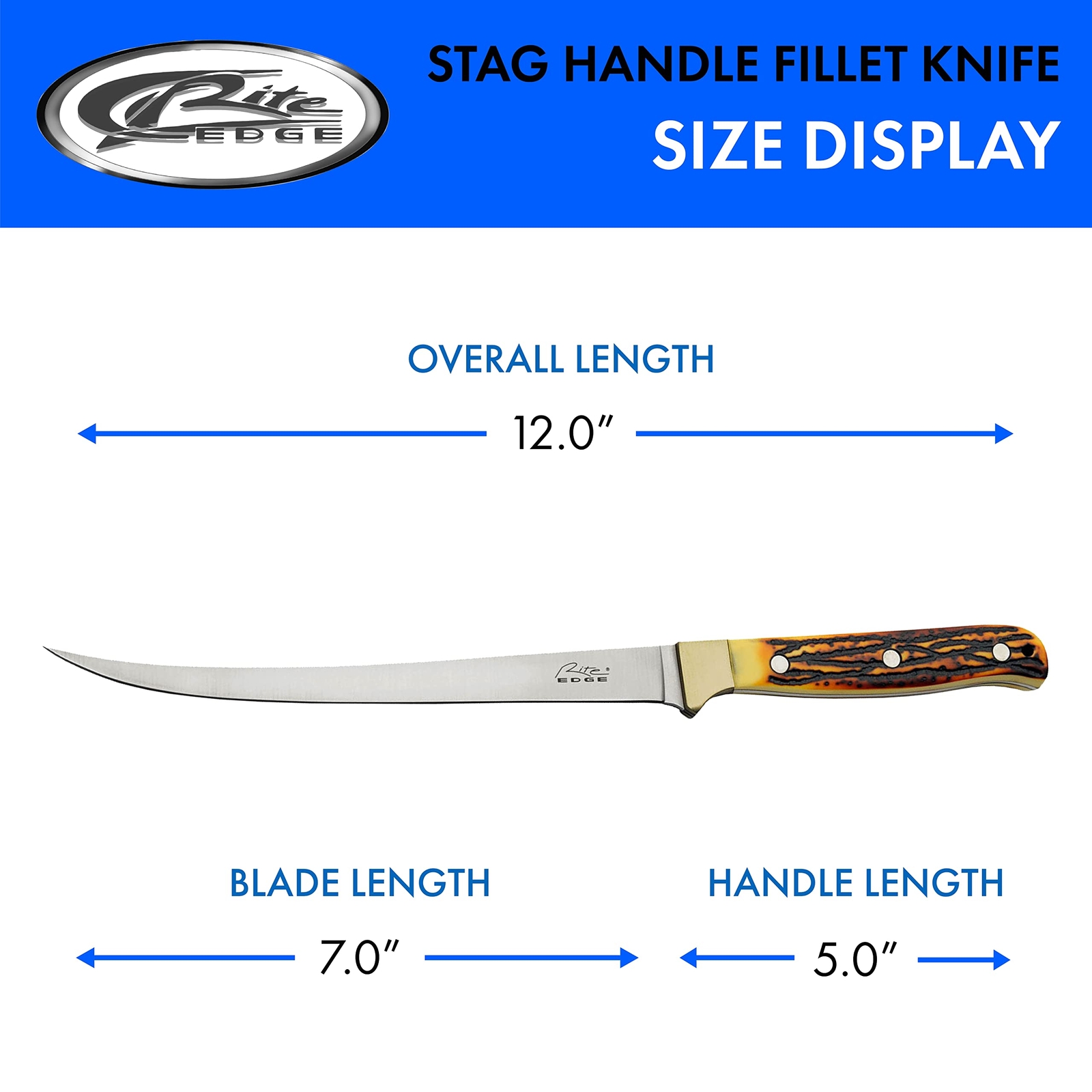 New Rite Edge Fillet Knife Imitation Stag Fixed Blade Knife 211560