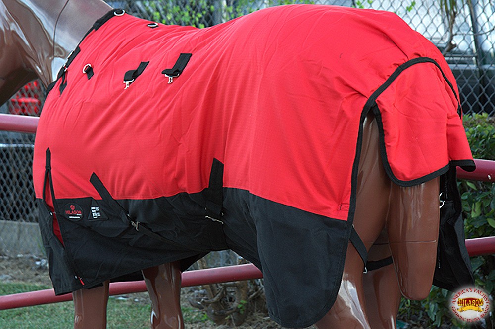 HILASON 600D Winter Waterproof Poly Horse Blanket Belly Wrap Red | Sheet