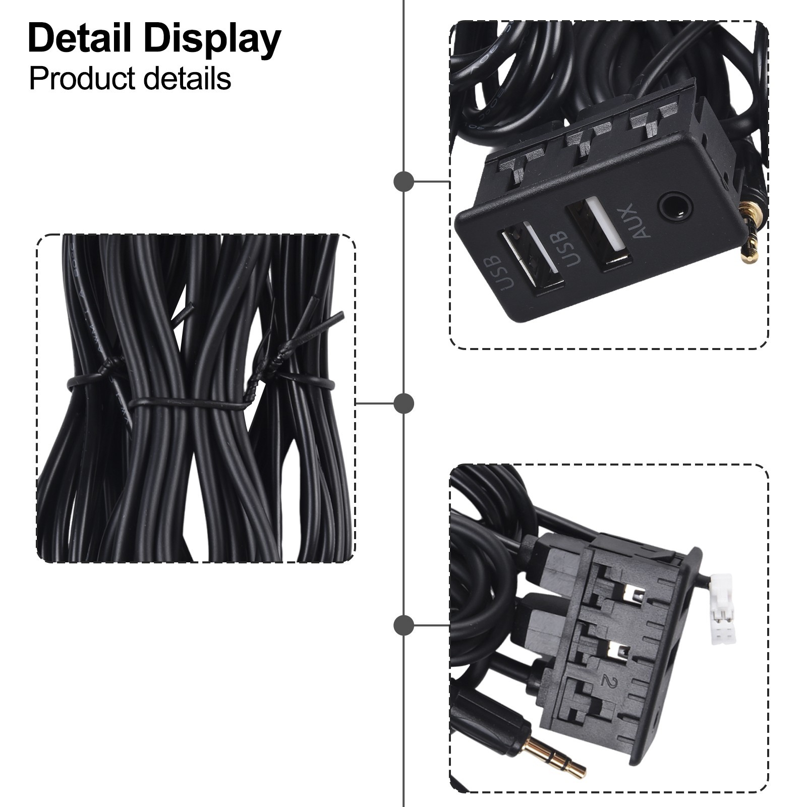 User Friendly Car Dashboard USB AUX Panel Interface Extension Adapter and Use