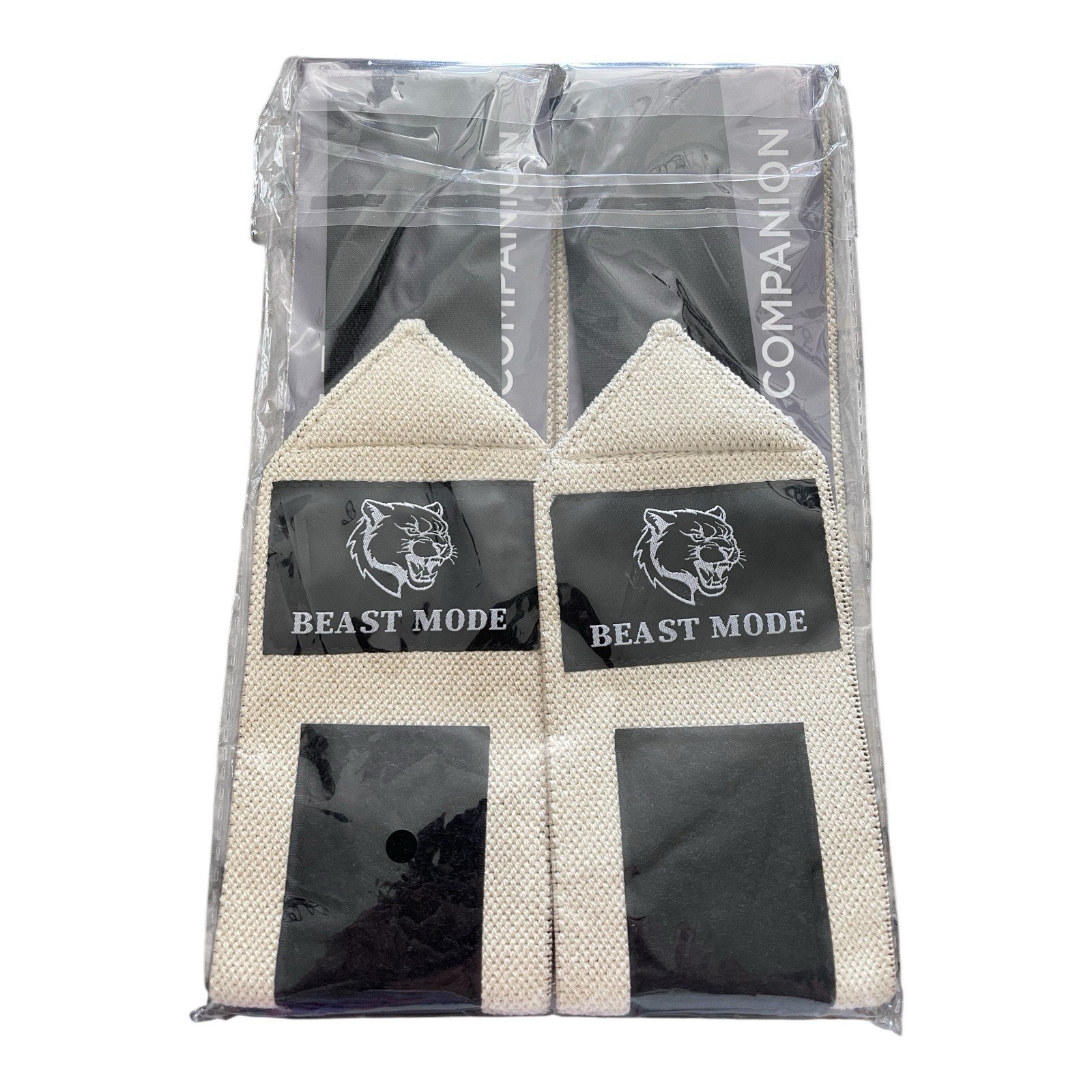 Teceum Beast Mode 18" Power Weight Lifting Wraps,  Cream - Brand New Gym Strap