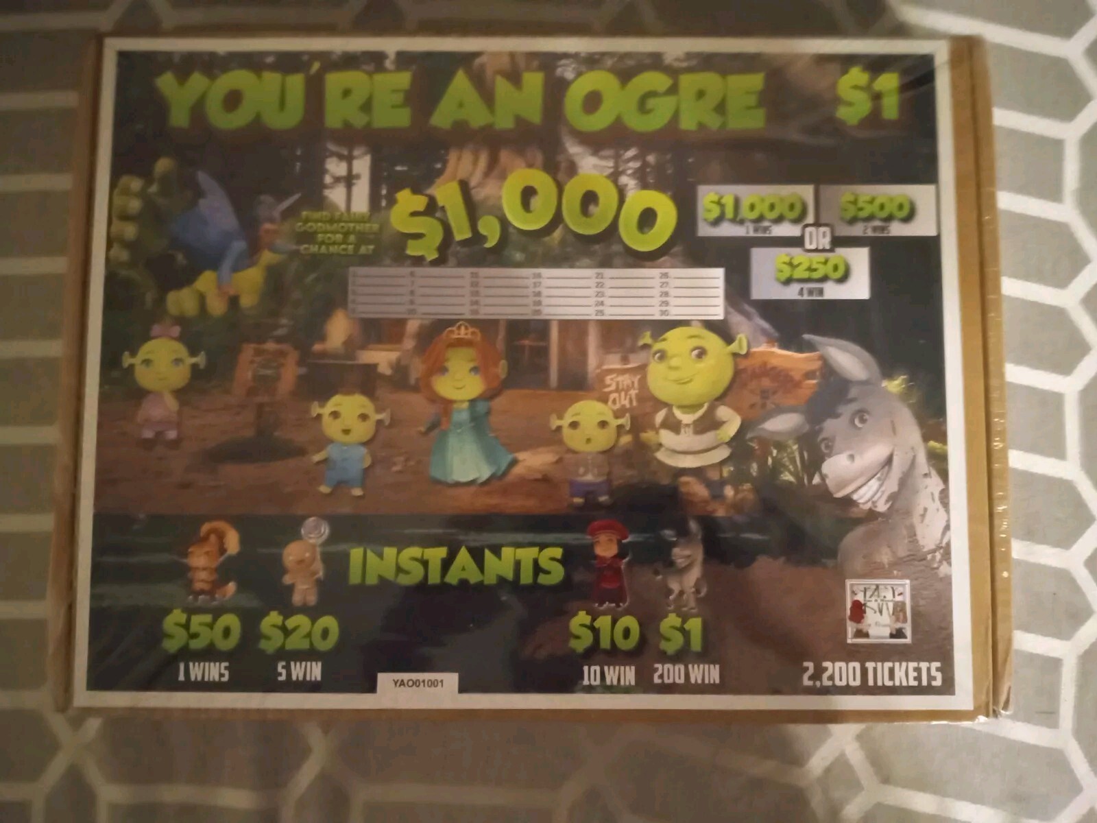 NEW You're an Ogre Custom Pull Tab Game