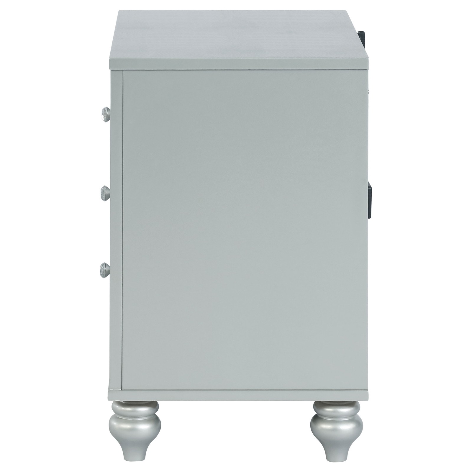 Silver Metallic 2-drawer Nightstand
