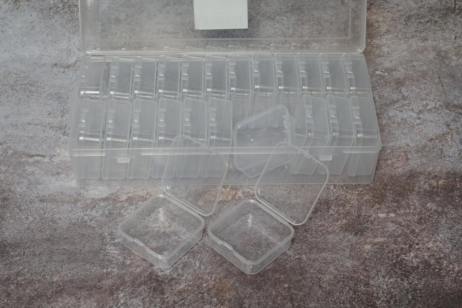 24Pack Bead Organizer Box With Hinged Lid -24Pack 2.15 X 2.15 X 0.8inch