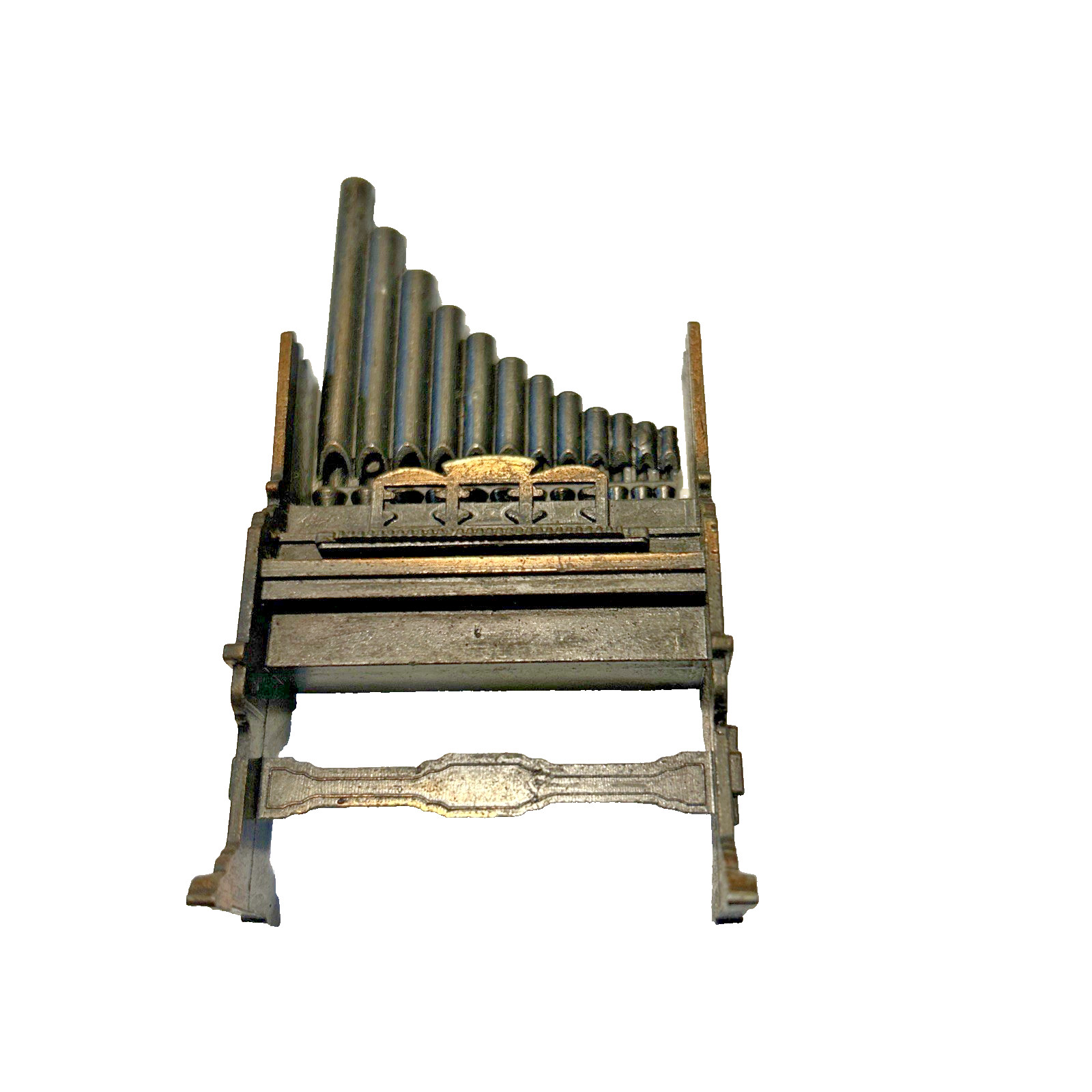 Vintage Die-Cast Metal Bronze Pipe Organ Collectible Pencil Sharpener