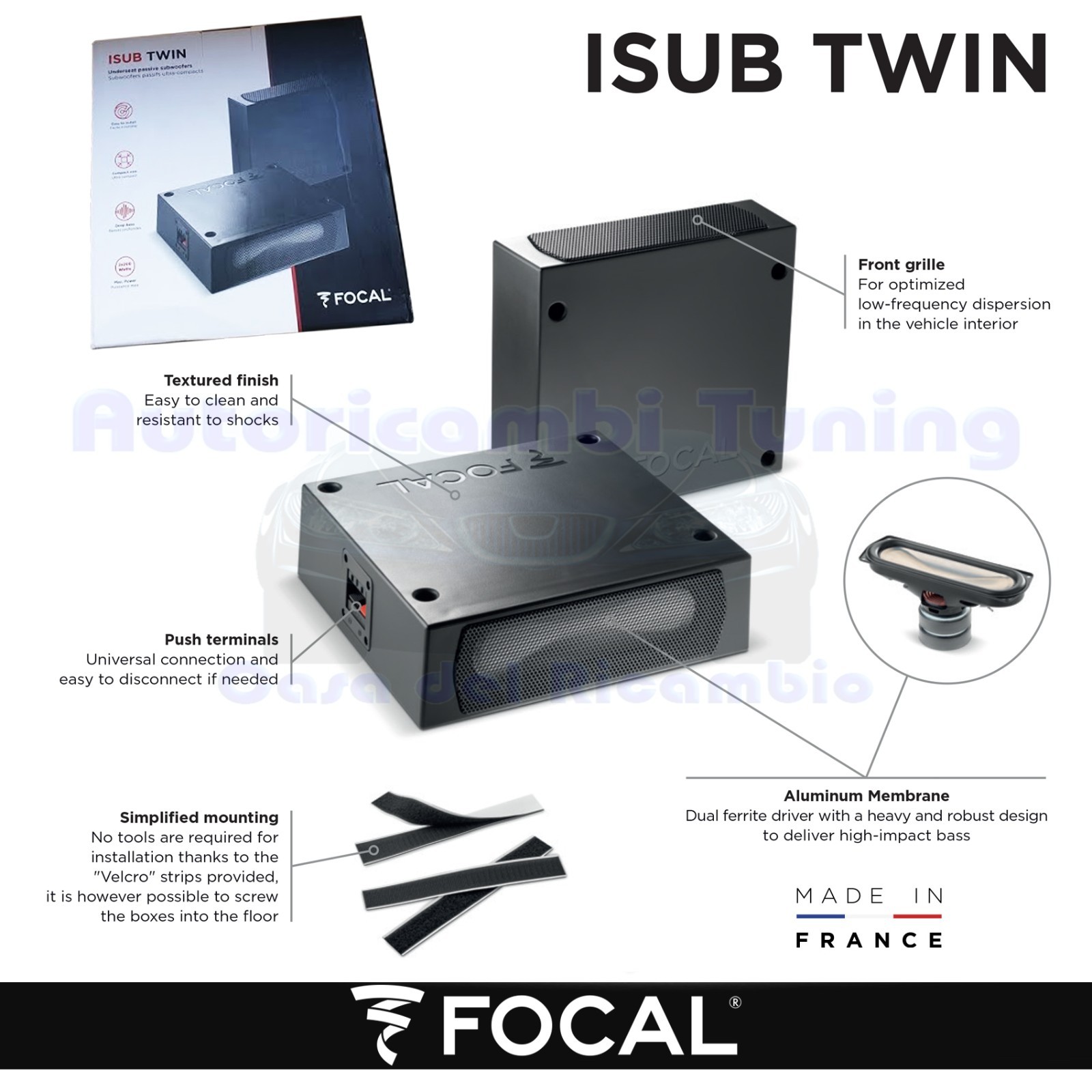 FOCAL ISUB TWIN Pair of Compact Passive Subwoofers 2x200W