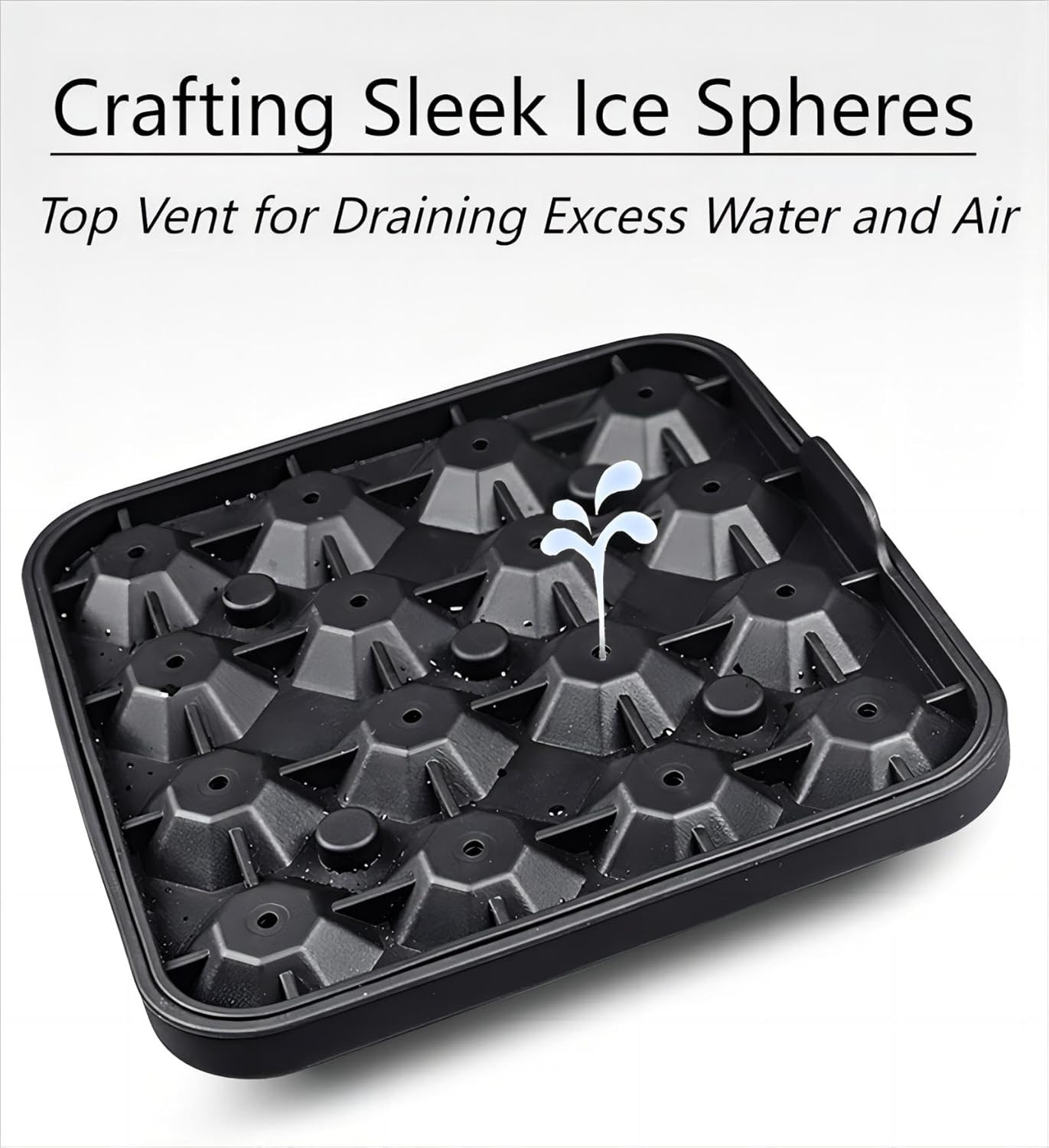 Tiny Diamond Ice Molds 2 Pack, Small Diamond-Shaped Silicone Ice Cube Trays 16 C
