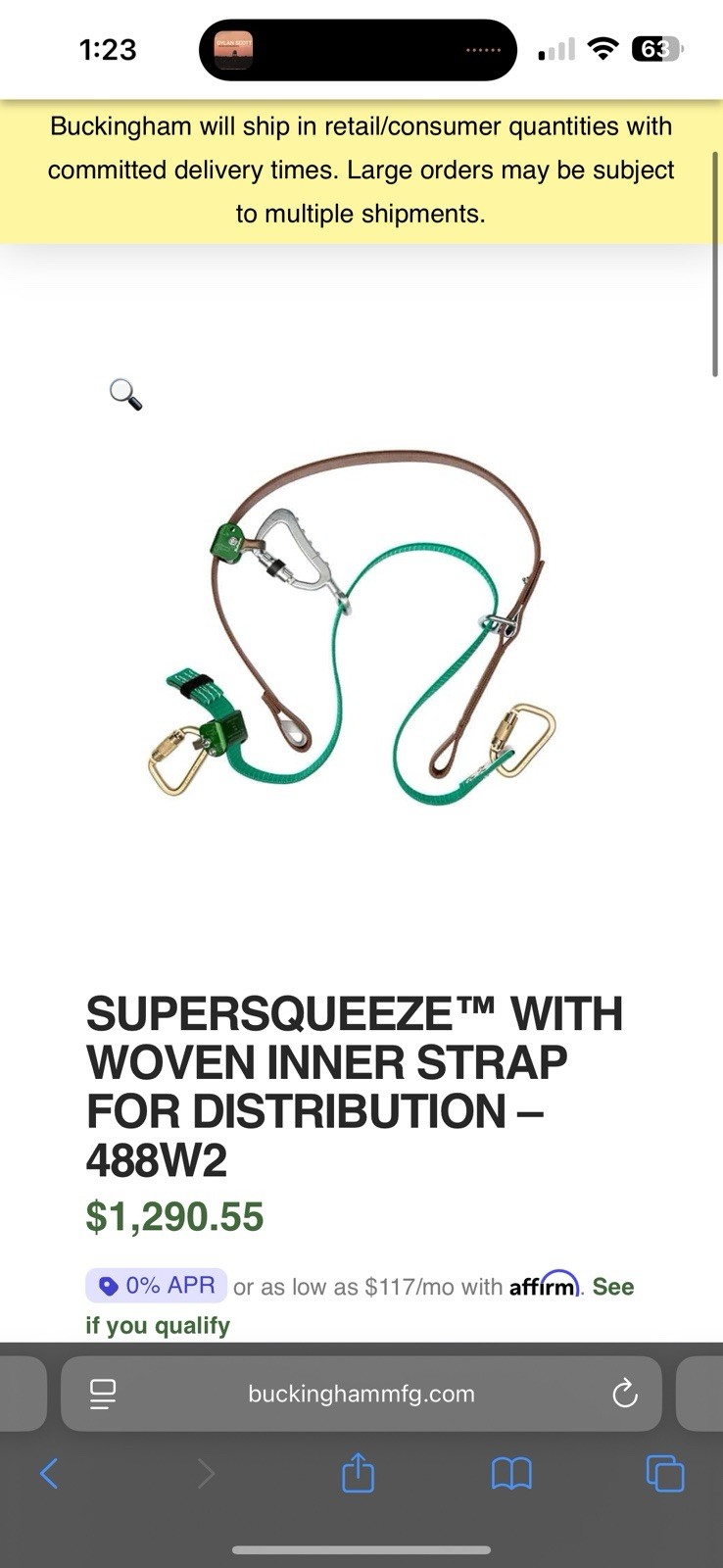 Buckingham Supersqueeze Woven Inner Strap 488W2 for Distribution