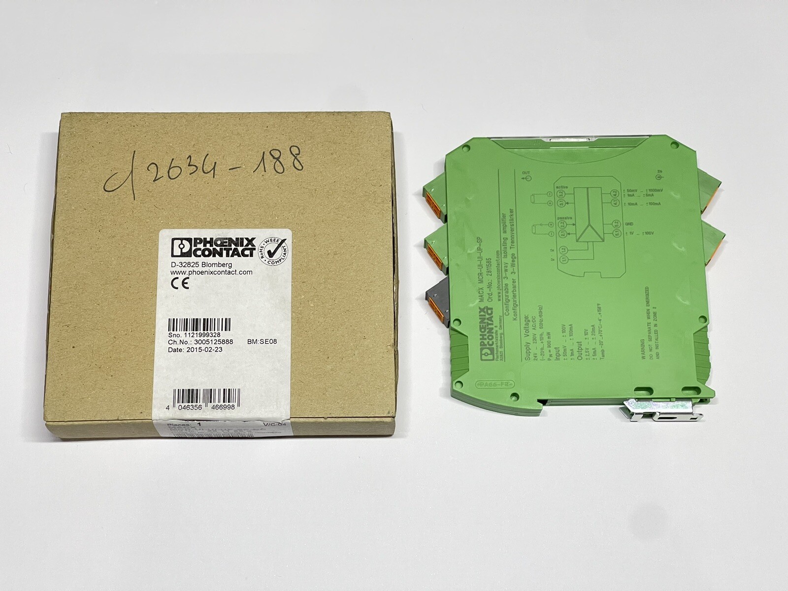 Phoenix Contact 2811569 MACX MCR-UI-UI-UP-SP-NC Isolating Amplifier Conditioner