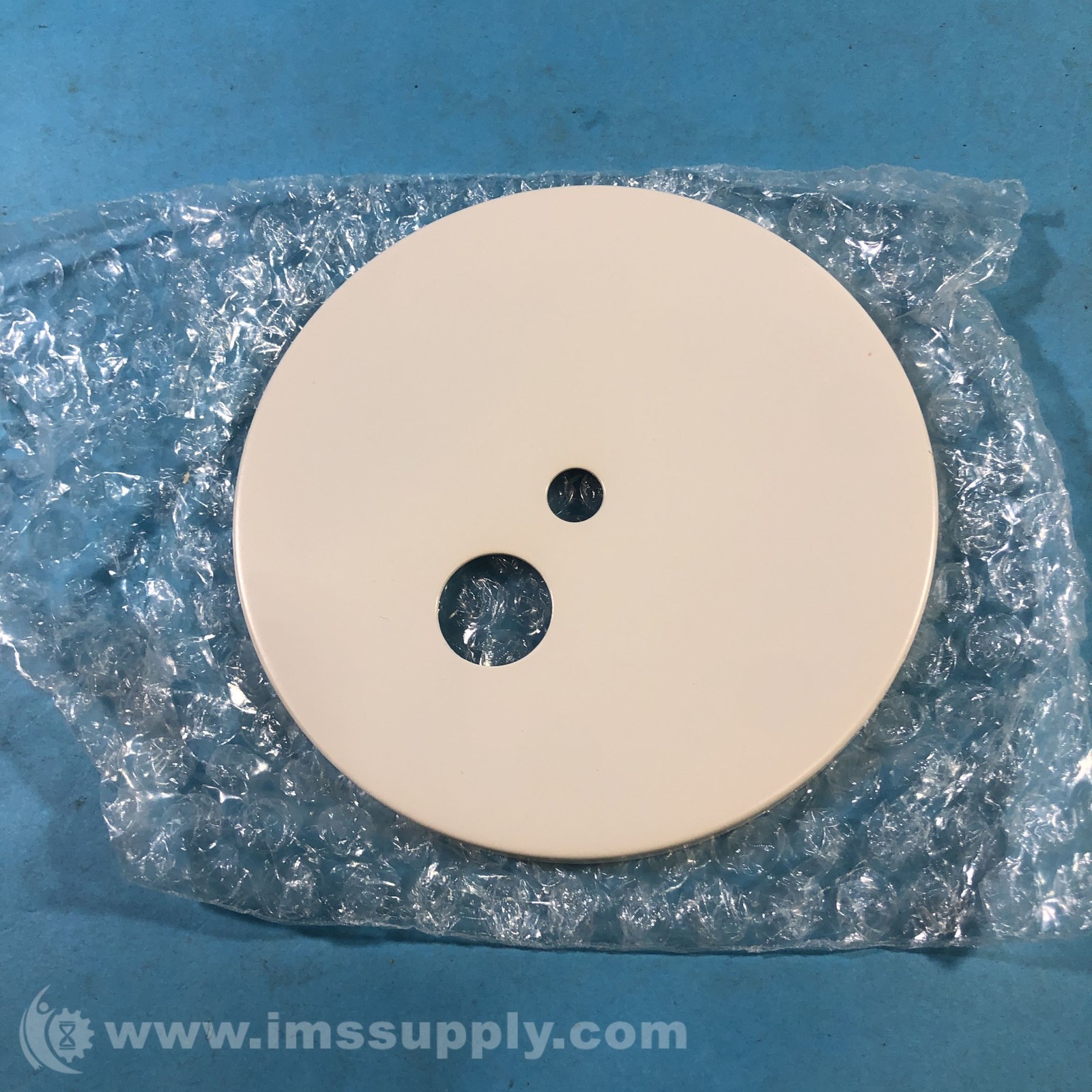 White Round Cover Plate, 5'' LG, 2-Holes FNIP