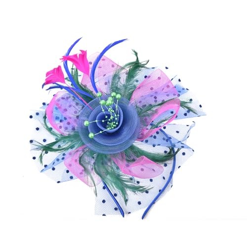 6Pcs Multicolor Tea Party Hats for Women, Fascinators with Headband and Clip,